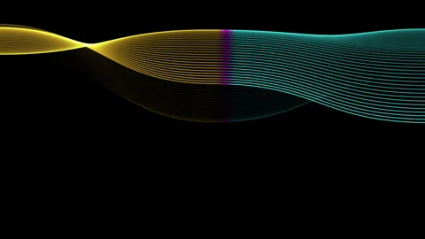 Abstract neon glowing dynamic wave lines flowing Stock Footage 339688451