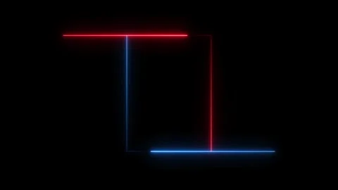 Abstract neon glowing frame on black background.colorful laser show seamles.. Stock Footage 330380872