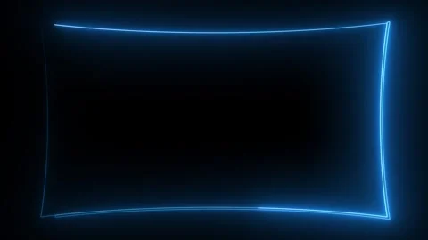 Abstract neon glowing frame blue background Stockbeeldmateriaal 330441425