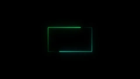 Abstract neon glowing frame. neon frame with black background. Stock Footage 332583607