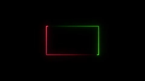 Abstract neon glowing frame. neon frame with black background. Stock Footage 332583611