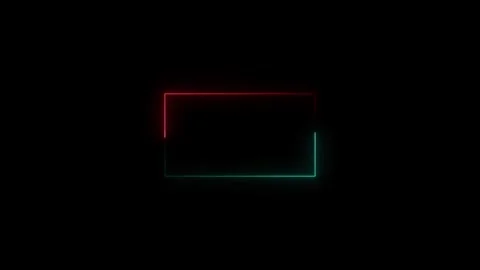 Abstract neon glowing frame. neon frame with black background. Stock Footage 332583613