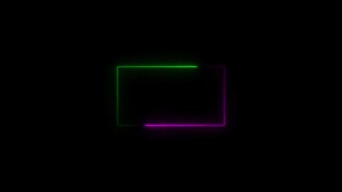 Abstract neon glowing frame. neon frame with black background. Vídeo Stock 332583616