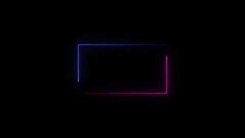 Abstract neon glowing frame. neon frame with black background. Stock Footage 332583627
