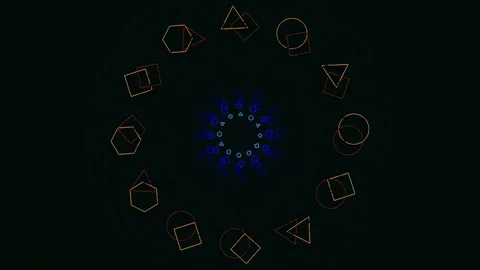 Abstract neon glowing hexagonal data flow network background technology Stock Footage 342159433
