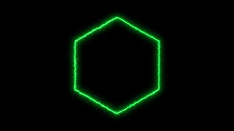 Abstract neon glowing hexagonal shape animation Stock Footage 328385504
