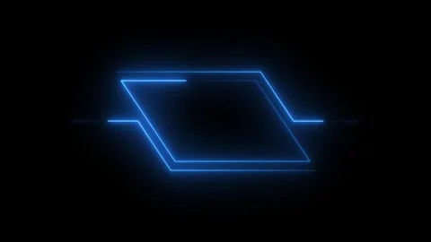 Abstract neon glowing HUD head up display interface animation. Neon blue un.. Vídeos de archivo 335949451