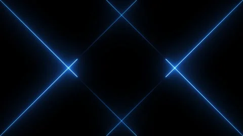 Abstract neon glowing line with square shape animation. Neon blue straight .. Video stock 335098360
