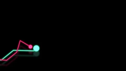Abstract Neon Glowing Lines and Circles on a Black Background Stock Footage 342132927
