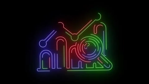 Abstract neon glowing lines animation on black background stock footage Stock Footage 317925995