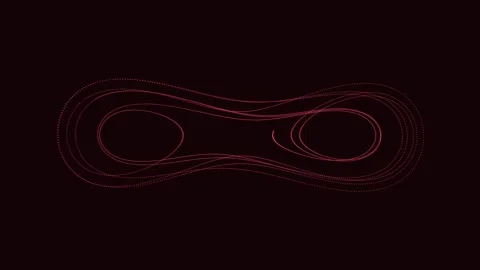 Abstract neon glowing lines animation loop on dark technological background Stock Footage 342523393