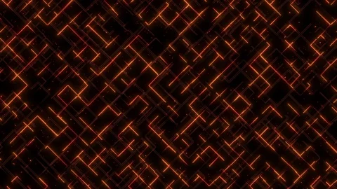 Abstract neon glowing lines, stripes and dots running on grid. Stock Footage 110950154
