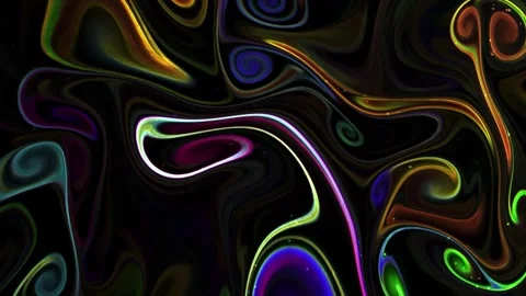 Abstract Neon Glowing Paint Fluid Swirl Particles Motion Background Loop VJ Stock Footage 346222694