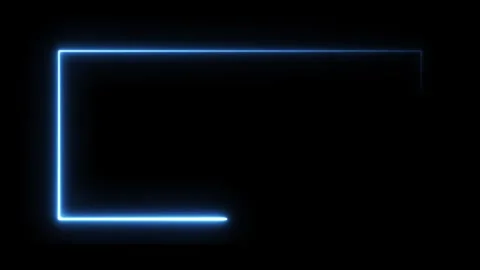 Abstract neon glowing rectangle animation isolated on black background Stock Footage 321609895