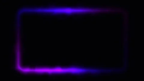 Abstract neon glowing rectangle frame moving red and blue light on black Stock Footage 341032746