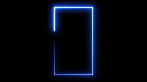 Abstract neon glowing rectangular frame motion. Stock Footage 332090458