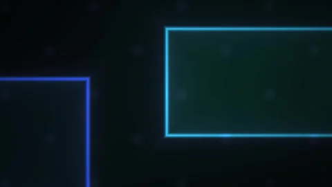 Abstract Neon Glowing Rectangular Frames Moving on Dark Background. Stock Footage 340522999