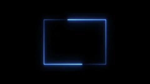 Abstract neon Glowing square frame animation.neon glowing frame background. Stock Footage 290014962