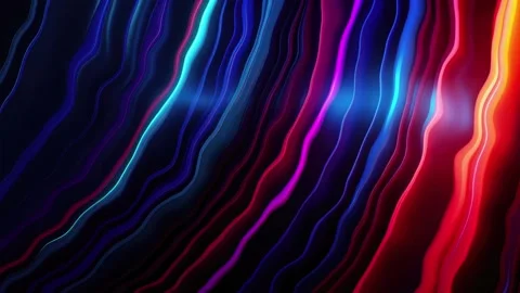 Abstract neon glowing stripes motion animation background Stock Footage 301499829