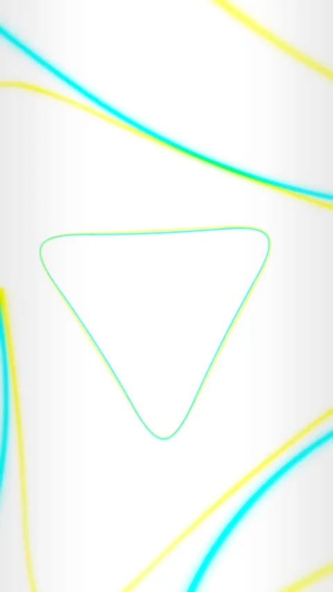 Abstract neon glowing triangle tunnel lines on bright white background Stock Footage 344723864