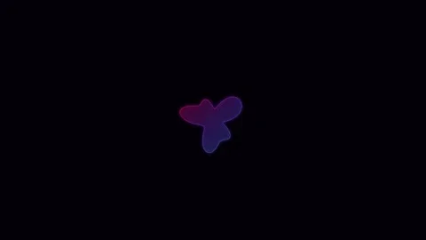Abstract Neon Gradient Fluid Shape Glowing on Black Background Stock Footage 340341195