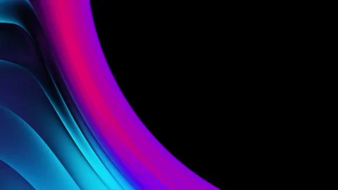 Abstract Neon Gradient Left Corner Frame Overlay with Smooth Curved Ribbon Stock Footage 339034374