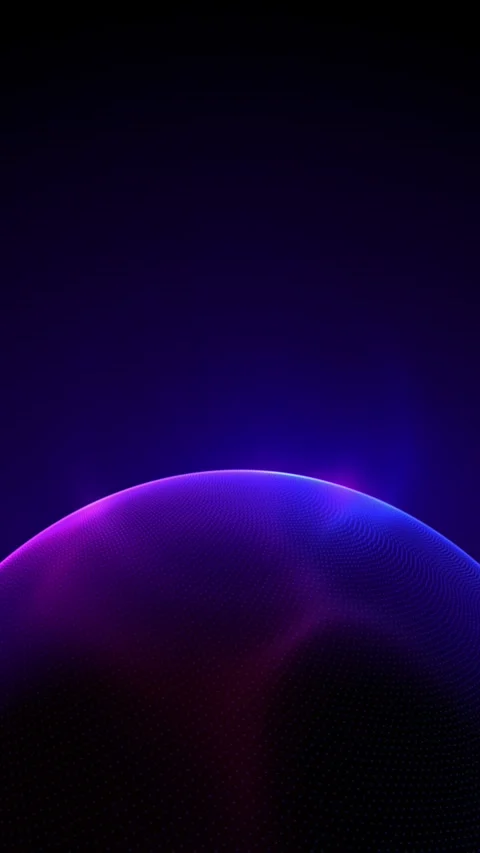 Abstract neon gradient sphere horizon vertical video. Purple and blue glowi.. 스톡 동영상 330538597