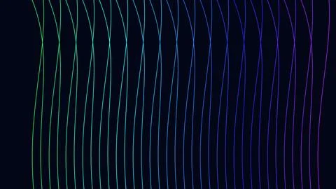 Abstract neon gradient wavy lines pattern on dark background with copy spac.. Stock Illustration