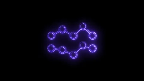 Abstract neon graph animation on black background for data visualization Stock Footage 322957645