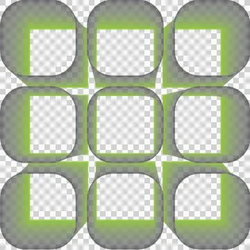 Abstract Neon Green 3D Grid Pattern - PNG Isolated Cutout イラスト素材