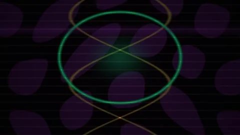 Abstract Neon Green Circle and Golden Infinity Symbol Motion Background wit.. Stock Footage 343689279