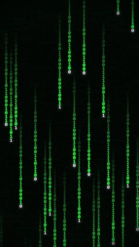 Abstract neon green data streams flowing vertically on dark technological b.. Stock Footage 344940301