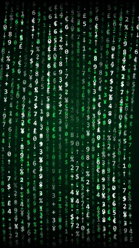 Abstract neon green digital data matrix representing futuristic code flow Vídeos de archivo 344935512