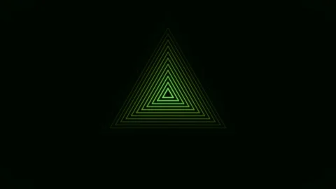 Abstract Neon Green Digital Triangle Lines Animation Background Loop Stock Footage 336836939