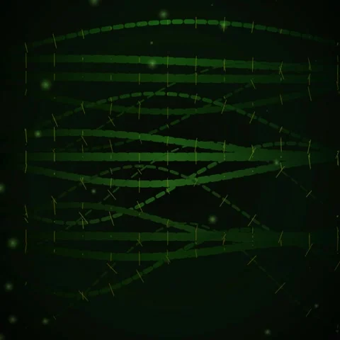 Abstract neon green flowing lines on dark background for motion graphics Stock Footage 345690432