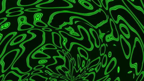 Abstract Neon Green Fluid Pattern with Dynamic Wavy Lines and Irregular Shapes Video stock 337956284