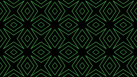 Abstract neon green geometric pattern on a black background creating a seam.. Stock Footage 320103389