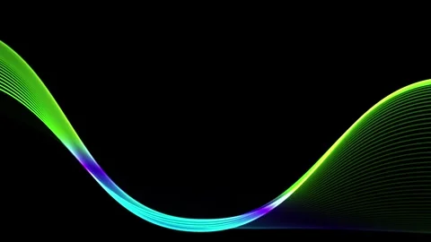 Abstract Neon Green Glowing Wave Line Animation Loop Stock Footage 335582652