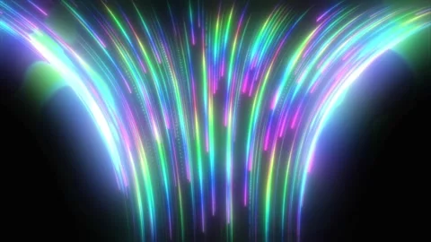 Abstract Neon Green Light Streak futuristic Stock Footage 280783759