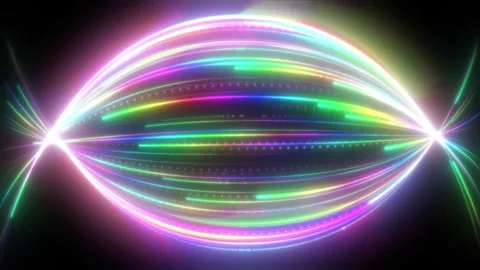 Abstract Neon Green Light Streak futuristic Stock Footage 280783986