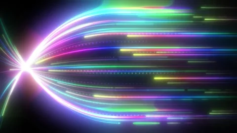 Abstract Neon Green Light Streak futuristic Stock Footage 280784014
