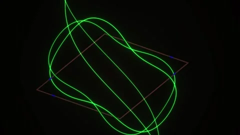 Abstract Neon Green Light Trails Moving in Dynamic Geometric Patterns. Stock Footage 341801543