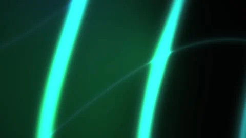 Abstract Neon Green Light Waves Pulsing in Dark Digital Space. Stock Footage 341801568