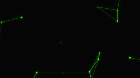 Abstract Neon Green Network Motion Background with Dynamic Plexus Lines and Floa Stock Footage 338437369