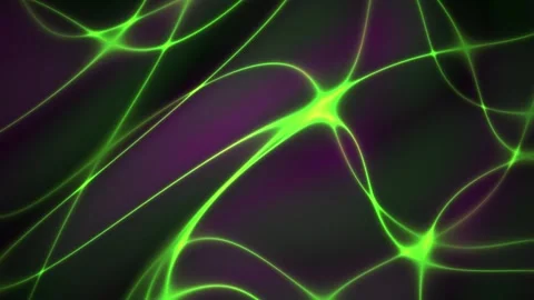 Abstract Neon Green Neural Network Connections Pulsing on Dark Purple Backg.. Stock Footage 341801650