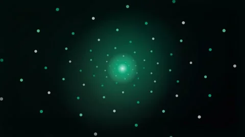 Abstract Neon Green Spiral with Dots Stock Footage 340596655