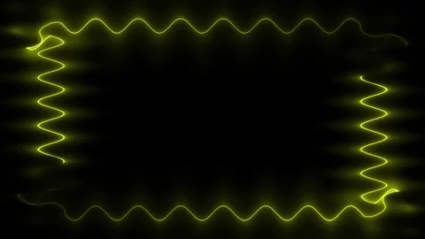 Abstract Neon Green Wavy Frame Stock Footage 284400501
