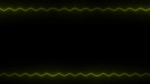 Abstract Neon Green Zigzag Frame on Black Background Stock Footage 284399021