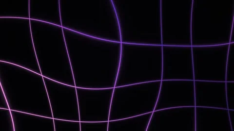 Abstract Neon Grid Animation with Distorted Geometric Lines and Dark Backgr.. Stock Footage 341801753