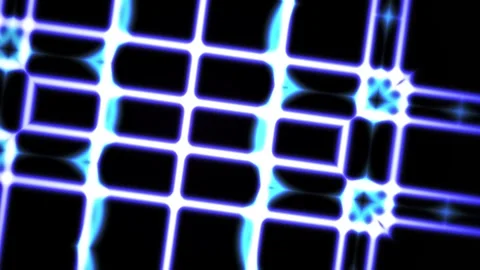 Abstract Neon Grid Animation with Glowing Geometric Patterns and Pulsing Li.. Stock Footage 341801769